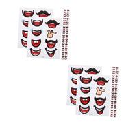 SHINEOFI 20feuilles Autocollants De Bouche Pour Poupées De Stickers Décalcomanies Animées Pour Artisanat Divers Styles Et Couleurs Accessoires Pratiques Pour Créations Cartoon