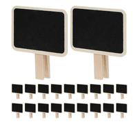 SHINEOFI 25 Pièces Mini Tableau Noir à Pince en Bois, Style Rustique | Grain Visible, Maintien Sécurisé des Notes, Facile à Transporter Ranger, pour Paniers Cuisine