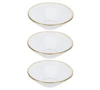 SHINEOFI 3 Pièces Anneaux en Verre Bordure Dorée pour Bougeoirs, Protection Anti-Gouttes Facile à Nettoyer, Décoration Élégante pour Tables de Dîner et Cadres Personnels