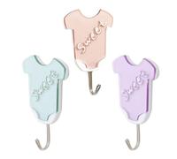 SHINEOFI 3 Pièces Crochets Adhésifs Muraux en Plastique, Déco Moderne | Trace, Gain de Place, pour Brosses de Bain et Moufles de Toilette, Entrée Cuisine Couleur Aléatoire
