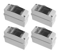 SHINEOFI 4 Pièces Boîte de Protection Électrique 2 Voies avec Couvercle Transparent Étanche Ip65 en Abs et Pc, Gestion Double Alimentation Optimisée, pour Zones de Construction et Véhicules