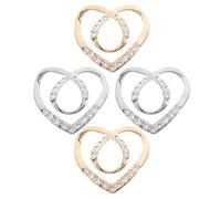 SHINEOFI 4 Pièces Broche Boucle de Foulard en Alliage de Zinc Strass Scintillants de Cœur, Accessoire Élégant pour Vêtements et Paquet, Usage Quotidien et Tenue Mode