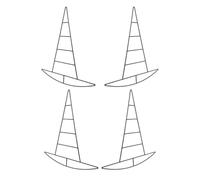 SHINEOFI 4 Pièces Cadre de Couronne en Métal Noir de Chapeau de Sorcière 34x32 Cm, Surface Lisse Facile à Nettoyer, Accessoire DIY pour Décoration de Porche