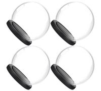SHINEOFI 4 Pièces Cloche Verre Transparente avec Base Bois Lot de Dôme Décoratif Anti-poussière pour Fleurs Souvenirs Décoration Intérieure