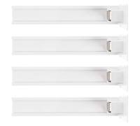 SHINEOFI 4 Pièces Poussoir pour Organisation Facile Ressort de Rayonnage Blanc en Pvc 20x7,3x4 Cm de Snacks et Boissons en Magasins et Réfrigérateurs