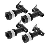 SHINEOFI 4 Pièces Robinet de Remplacement Noir pour Distributeur de Boissons en Plastique Pp et Silicone, Compatible Facile à Installer, pour Distributeur D'eau Froide et Refroidisseur