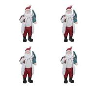 SHINEOFI 4 Pièces Statuette Père Noël en Résine, Figurine de Noël | Décor de Table, Bureau et Collection Saisonnière, Ha003a, 7, 86 Pouces