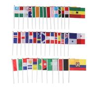 SHINEOFI 42 Pièces Drapeau Pays de Bureau Miniature en Polyester | Style Match de Football, Tige Plastique Légère, pour Bureau et Bureau Professionnel, Décoration Compacte