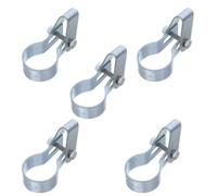 SHINEOFI 5 Pièces Galvanized Iron One Sided Mesh Clamp Pipe Rail End Band for Fence Post Attachment Stable Wire Net Clip for Garden Construction and Industrial Site