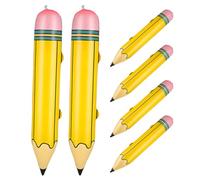 SHINEOFI 6 Pièces Ballon Gonflable Crayon Xxl Jaune en Pvc 68x8cm pour Décoration Fête Anniversaire Garçon et Filles, Design Unique et Attrayant pour Ambiance Scolaire