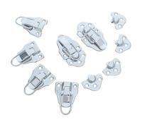 SHINEOFI 6 Pièces Loquet de Boîte à Outils en Métal Argenté, Installation Facile, Sécurité Robuste, Espacement des Trous 25 Mm et 16 Mm, Style Rétro pour Coffres à Outils et Environnements