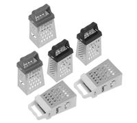 SHINEOFI 6 Pièces Mini Râpe à Fromage Portative en Acier Inoxydable avec Base Stable et 4 Surfaces de Râpage pour Ail et Gingembre, Cuisine et Pique-niques