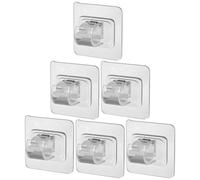 SHINEOFI 6 Pièces Support de Tringle à Rideaux 22mm ABS Acier, Autocollant | Salle de Bain, Pince à Ressort Solide et Mâchoire Mobile, Retrait Facile, pour Barre et Boules de Bain