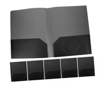 SHINEOFI 6pcs Classeurs Scolaires en Plastique Pp Noir Double Poche Protection et Organisation pour Documents A4 pour Étudiants Collège et Usage Maison