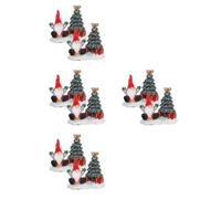 SHINEOFI 8 Pièces Statuette Sapin de Noël en Résine, Père Noël, Scène | Vitrine de Centre Commercial, Agencement Léger, Rangement Facile, Noël