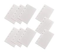 SHINEOFI 9 Pièces Recharge de Papier à Feuilles Mobiles 5 Trous, Papier Blanc sans Encre Traversante, Compatible Universellement pour Agenda Minimaliste et Planification Personnelle