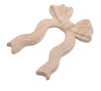 SHINEOFI Applique en Bois Sculpté Beige Nœud Papillon, Décoration Murale Élégante de Style Européen, Facile à Installer pour Chambre ou Salon