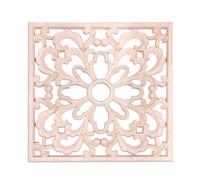 SHINEOFI Applique en Bois Sculpté Européen Non Peint, Incrustation Carrée Décorative en Bois Massif pour Lit et Meubles, Style Classique Élégant