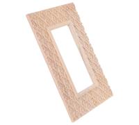 SHINEOFI Applique en Bois Sculpté Style Chinois pour Cadre Miroir | Motif Nuage Vintage, Teinte Kaki, Usage Polyvalent à L’entrée Chambre