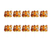 SHINEOFI Ballons Tête de Tigre Gonflables en Aluminium Lot de 10, Décorations pour Anniversaire et Nouvel An, Accessoires de Fête pour Garçon et Filles et Adultes