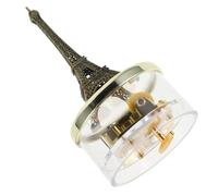 SHINEOFI Boîte à Musique Moulurée Tour Eiffel en Métal Or avec Mécanisme à Remontoir Qualité Sonore Améliorée Décoration de Bureau Vintage