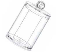 SHINEOFI Boîte de Rangement pour Cotons en Plastique Transparent Petite Taille Ronde Rainure Support Portable pour Gobelets en Papier Organiseur Salle de Bain Compact et Pratique