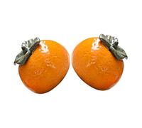 SHINEOFI Boîte en Céramique Orange de Fruit 2pcs, Pot de Rangement Décoratif Facile à Nettoyer, Style Nordique Élégant pour Décoration Maison ou Hôtel