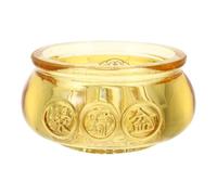 SHINEOFI Bol à Trésors en Cristal Doré Léger et Design Simulé pour Décoration de Bureau et Bonsaï, Accessoire Unique et Spécial pour Intérieur