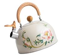 SHINEOFI Bouilloire à Thé Vintage 3 L en Acier Inoxydable Poignée | Alerte Sifflante Intégrée, Compatible Induction et Autres Sources, pour Camping, Camping-car, Repas et Thé