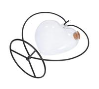 SHINEOFI Bouteille Décorative Transparente en Verre, Cœur, avec Support Fer | Bocal à Souhaits avec Bouchon Liège, pour Étoiles Origami et Petits Souvenirs, Déco Maison ou Bureau