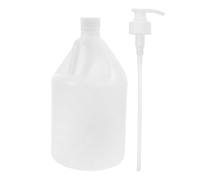 SHINEOFI Bouteille vide plastique 4L blanc avec pompe à pression, usage polyvalent en camping et bureau