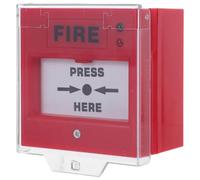 SHINEOFI Bouton D'alarme Incendie Manuel Protection, Double Alerte Lumineuse et Sonore, Plastique Robuste, Réarmement Manuel, pour Système D'alarme Incendie Bureau et Domicile, Dispositif