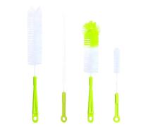SHINEOFI Brosse pour Biberon Brosse pour Gobelet D'eau Lot de Set de Long Manche Pp Plastique et Nylon Vert pour Nettoyer les Parois Intérieures des Bouteilles