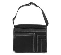 SHINEOFI Ceinture Porte-outils Ceinture Large Réglable en Tissu Oxford Noire avec 3 Poches Renforcées et Compartiments Séparés pour Travaux de Construction et Câblage