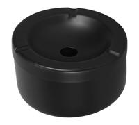 SHINEOFI Cendrier Anti-Vent Style Moderne et Décoratif en Acier Inoxydable avec Couvercle Amovible, Design Rond Noir, pour Balcon et Maison