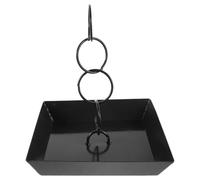 SHINEOFI Chaîne de Gouttière Extérieure en Fer Antirouille pour Villa | Bassin D’ancrage Carré 10,24 Pouces, Drainage Suspendu Bec, pour Cour et Jardin