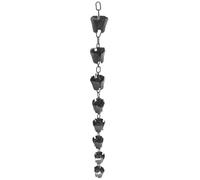 SHINEOFI Chaîne de Pluie Décorative Japonaise en Alliage D'aluminium Noir | Drainage Décoratif, Collecte L’eau du Toit, pour Sorties de Gouttière et Bassins, Usage Maison