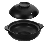 SHINEOFI Cocotte en Céramique 900ml pour Gaz Naturel, Pot en Argile Résistante aux Fissures avec Couvercle, Nettoyage Facile, Usage Domestique et Commercial