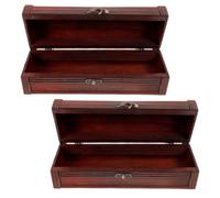 SHINEOFI Coffret Vin Bois Vintage 2pcs Boîte de Rangement Étanche Cuir Synthétique pour Bouteilles, Design Élégant Antique, pour Restaurants et Occasions Présents