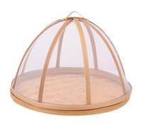 SHINEOFI Couvercle Alimentaire en Bambou Tissé 30X23 CM Cloche Cuisine Ronde Couvre-Plat de Conservation des Aliments Tente de Protection Pratique pour Repas et Buffet