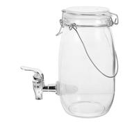 SHINEOFI Distributeur de Boissons Bocal avec Robinet en Verre, 1,5 L | Verrerie à Boissons, Bouteille de Vin en Verre, Baril à Boissons, Bouchon ABS et Joint Hermétique
