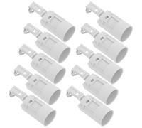 SHINEOFI Douille E14 10pcs Blanc 65mm en Thermoplastique avec Support Métal pour Applique Murale et Accessoire d'Éclairage Domestique