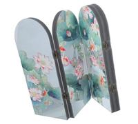 SHINEOFI Écran Mini Pliable Lotus en Acrylique Élégant, Panneau Décoratif en PVC Mousse 4 Panneaux pour Bureau ou Chambre, Ambiance Artistique D'été Asiatique
