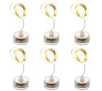 SHINEOFI Guirlande Lumineuse LED Submersible Étanche 6 Pièces en Plastique Blanc Style Fleur de Prunier 20 LED et Piles Boutons Incluses pour Décoration de Fêtes Nocturnes