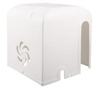 SHINEOFI Housse Anti-Pluie pour Moteur Électrique Extérieur, Housse pour Pompe de Piscine, Plastique Blanc, Ouvertures de Ventilation, Installation Facile, Compatible, Jardin, Usage
