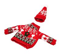 SHINEOFI Housse de Bouteille de Vin de Noël Rouge en Polyester, Manchon Réutilisable et Lavable, Décoration Festive pour Table, Taille Standard, Accessoire Décoratif pour Fêtes et Présents