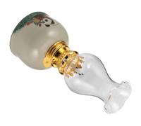 SHINEOFI Lampe à Pétrole en Céramique Panda, Cheminée en Verre, 16,5x7x4,3cm, Réservoir Rechargeable, Mèche Anti-Goutte, Éclairage D'ambiance pour Table et Décor de Scène