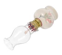 SHINEOFI Lampe à Pétrole Vintage en Céramique et Verre, Flamme Réglable | Lanterne Rétro Classique, Verre Pare-vent, Usage Camping et Déco Rustique, pour Mèche et Combustible Couleur Aléatoire