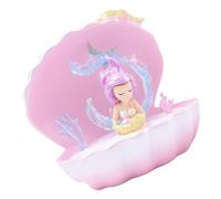 SHINEOFI Lampe de Nuit Sirène sans Batterie en Résine Rose Décorative et Lumineuse pour Chambre, Présent D'anniversaire Fille ou Décoration Romantique