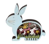 SHINEOFI Lapins de Pâques en Bois Décoratifs Rustiques pour Centre de Table, Légers et Résistants, pour Activités Manuelles et Pique-niques de Printemps